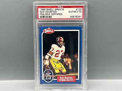 1988 Swell Greats Ken Houston On Card Auto #132 PSA/DNA Certified Authentic Auto - HOF