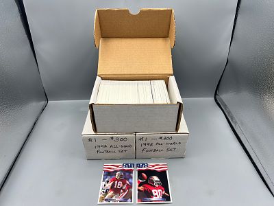 Lot of (3) 1992 All World Football Complete Sets