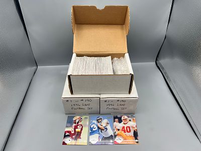 Lot of (3) 1996 Leaf Football Complete Sets W/ Eddie George, Marvin Harrison, Stephen 