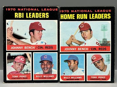 1971 Topps NL RBI Leaders Bench/Perez/Williams #64 & NL Home Run Leaders #66