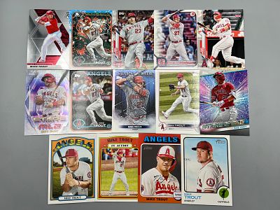 Lot of (14) Mike Trout Baseball Cards including 2024 Heritage SP