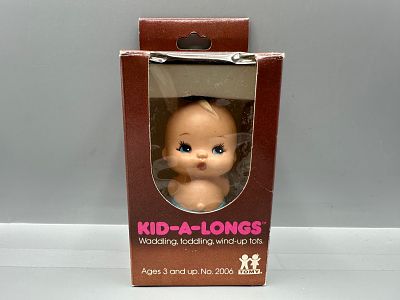 1977 Tomy Kid-A-Longs Vintage Wind-Up Walking Baby Toy in Original Box