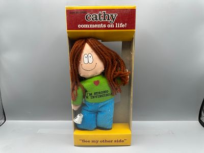 1982 California Stuffed Toys Cathy Comments on Life Reversible Cloth Doll in Original Box
