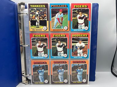 Binder of (290+) 1975 Topps Baseball Cards W/ Some Stars & HOFers - Varying Conditions