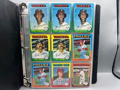 Binder of (275+) 1975 Topps Baseball Cards W/ Some Stars & HOFers - Varying Conditions