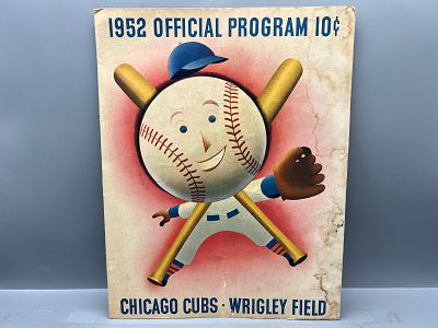 1952 Chicago Cubs Wrigley Field Baseball Official Program - scored