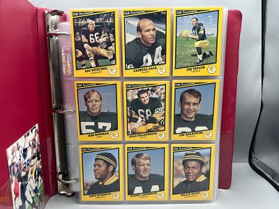 Binder of Assorted Vintage Football Cards W/ Some Stars - Mostly Green Bay Packers cards & team sets
