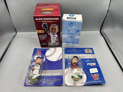 Lot of (4) Baseball Bobblehead Figures - Alex Rodriguez, Harvey Kuenn
