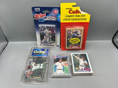 Lot of (5) Chicago Cubs Baseball Complete Team Sets