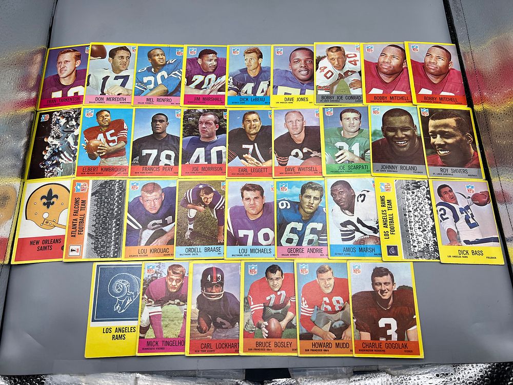 Lot of (30+) 1967 Philadelphia Football Cards W/ Stars - Varying Conditions