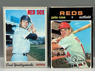1970 Topps Carl Yastrzemski #10 & 1971 Topps Pete Rose #100