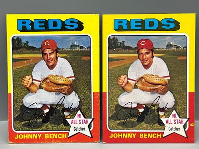 Lot of (2) 1975 Topps Johnny Bench #260