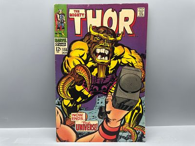 Marvel Comics The Mighty Thor #155, Classic Jack Kirby Mangog Cover, August 1968