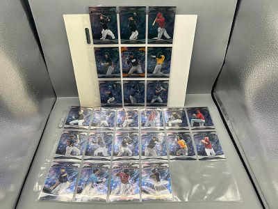 2025 Panini Prizm Baseball Complete Fireworks Insert Set W/ Nick Kurtz RC - George Lombard is a 
