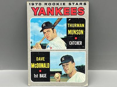 1970 Topps #189 Thurman Munson - Rookie (Yankees Rookies). 1970 Topps #189 Thurman Munson - 