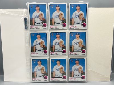 Lot of (9) 2022 Topps Heritage Bobby Witt Jr. RCs #520