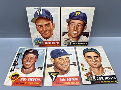 (Lot Of 5) 1953 Topps Baseball Singles - Varying Conditions - #51, #58, #67, #73, #74. (Lot Of 