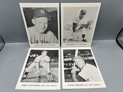 Lot of (4) 1961 Jay Publishing New York Yankees Team Photos W/ Whitey Ford, Clete Boyer, Bobby 