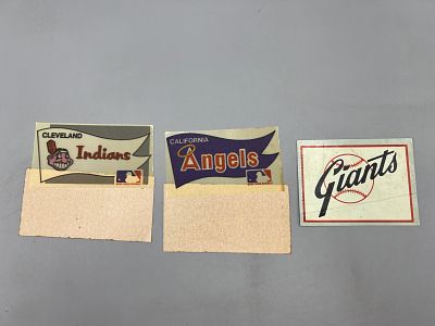 Lot of (3) Assorted Vintage Baseball Stickers - Varying Conditions