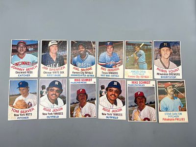 Lot of (12) 1970s Hostess Baseball Cards W/ Stars - Varying Conditions