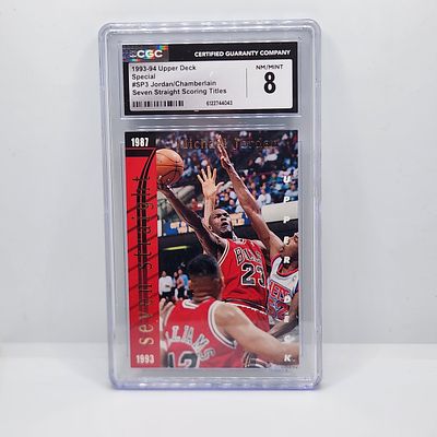 1993-94 Upper Deck Michael Jordan Special Seven Straight Scoring Titles #SP3 CGC 8 HOF