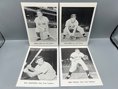 Lot of (4) 1961 Jay Publishing New York Yankees Team Photos W/ Roger Maris, Tony Kubek, Bill 