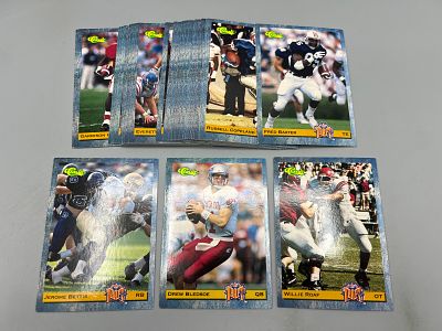 1993 Classic NFL Draft Football Set W/ Jerome Bettis, Drew Bledsoe, & Willie Roaf RCs