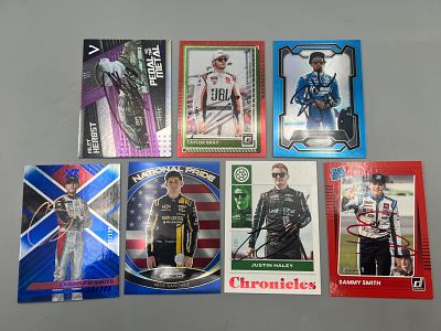 Lot of (5) Racing In Person Autographed Serial Numbered Cards - No COAs - Autographs in this 