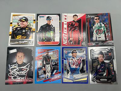 Lot of (8) Racing In Person Autographed Cards - Ryan Sieg, Gray Gaulding, David Starr - No COAs 