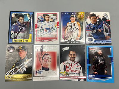 Lot of (8) Racing In Person Autographed Cards - Derrike Cope, Brad Smith, Spencer Boyd - No 
