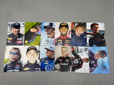 Lot of (12) Racing In Person Autographed Mini Photographs - No COAs - Autographs in this lot 
