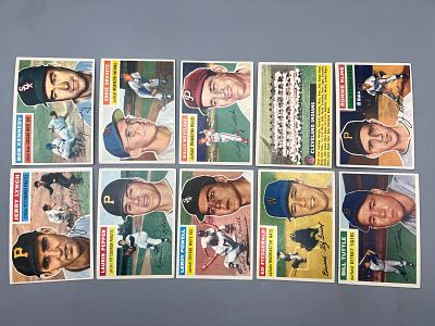 (Lot Of 10) 1956 Topps Baseball Singles W/ Indians Team Card - #38, #51, #81, #85, #94, #97 