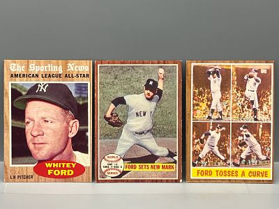 1962 Topps Whitey Ford #235 World Series, #315 In Action, #475 All Star