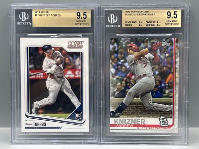 2018 Panini Score Gleyber Torres RC #27 BGS Gem Mint 9.5 & 2019 Topps Update Andrew Knizner RC 