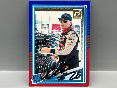 2025 Panini Donruss Racing Brenden "Butterbean" Queen RC Blue/Red In Person Autograph #95 - No 