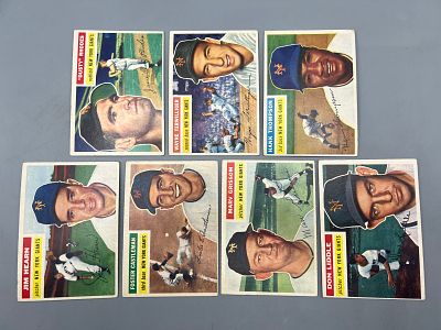 (Lot Of 7) 1956 Topps Baseball - New York Giants Singles - #50, #73, #199, #202, #271, #301, #325. 