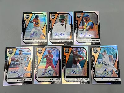 Lot of (7) 2021 Panini Elite Extra Edition Baseball Pack Pulled Autos - Chase Petty, Matheu 