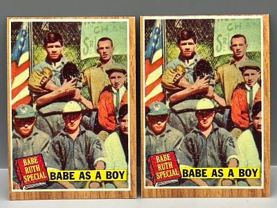 (Lot Of 2) 1962 Topps #135 Babe Ruth "Babe As A Boy"