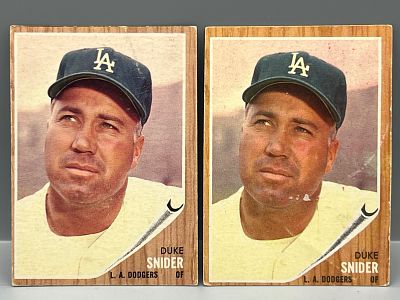 (Lot Of 2) 1962 Topps #500 Duke Snider (HOF) / Dodgers - Varying Conditions
