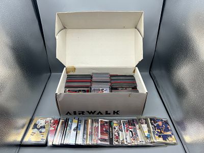 Box of Assorted Hockey Cards in Top Loaders - Hull, Yzerman, etc