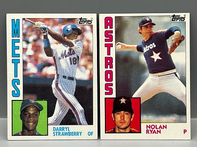 1984 Topps Darryl Strawberry RC #182 & Nolan Ryan #470