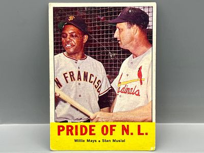 1963 Topps Pride of The NL Willie Mays/Stan Musial #138