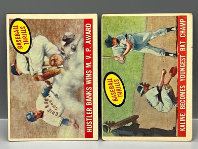 1959 Topps Baseball Thrills Ernie Banks #469 & Al Kaline #463