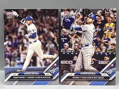 2024 Topps Now Shohei Ohtani #584 & #722 - 40/40 & 50/50 Club