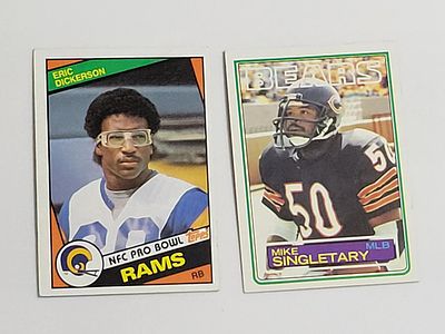 1983 Topps #38 Mike Singletary & 1984 Topps #280 Eric Dickerson - Hall of Famers