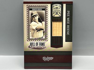 2005 Donruss Greats Pee Wee Reese Hall of Fame Souvenirs Game Used Bat Relic - Creased