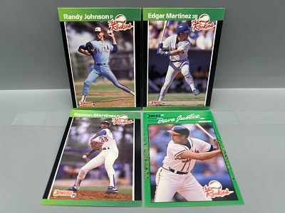 (4) 1989 & 1990 Donruss The Rookies Baseball Star Players - Randy Johnson, Edgar Martinez 