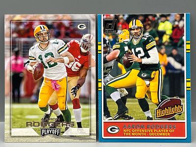 2016 Panini Playoff Aaron Rodgers #67 & 2017 Panini Donruss Highlights #20