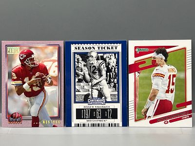 (3) Assorted Football Star Quarterback Cards