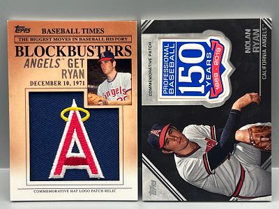 2012 Topps Nolan Ryan Blockbusters Commemorative Manufactured Patch & 2019 Topps 150th 